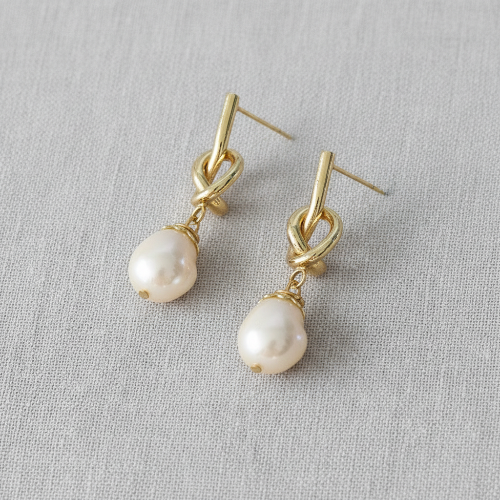 French Baroque Freshwater Pearl Earrings