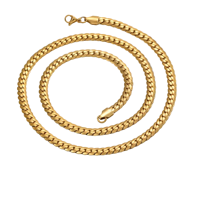 Hip-Hop Punk 304 Stainless Steel Solid Color Gold 304
Stainless Steel Men's Chain Necklaces