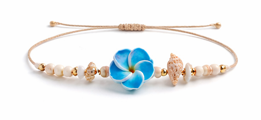 🌺 Tropical Flower Bracelet – Adjustable Beach jewelry