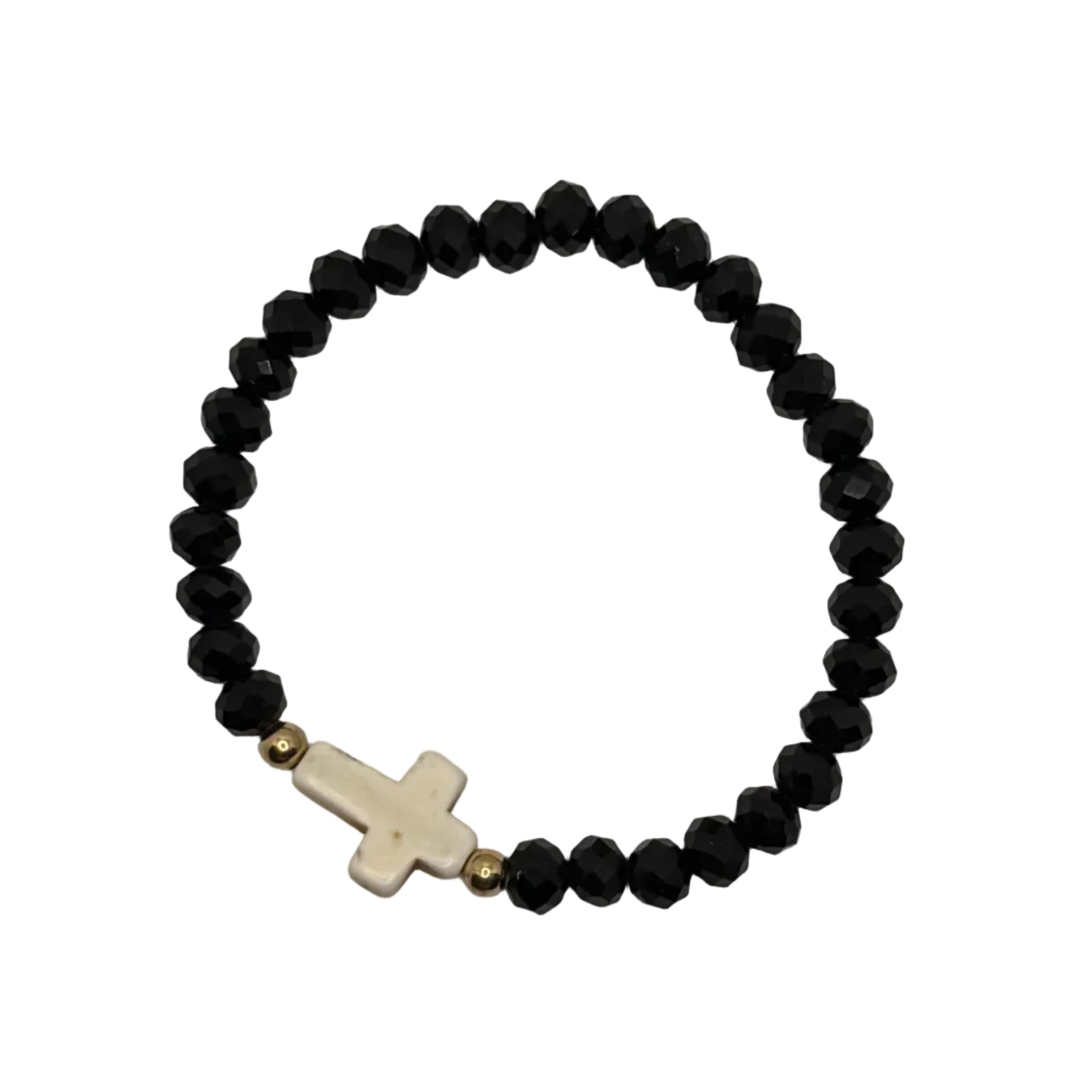 Handmade Beaded Cross Bracelet (Random Color) ✨