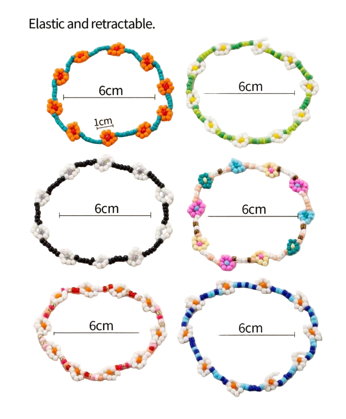 🌸 Colorful Daisy Beaded Bracelets – Cute & Trendy Collection ✨