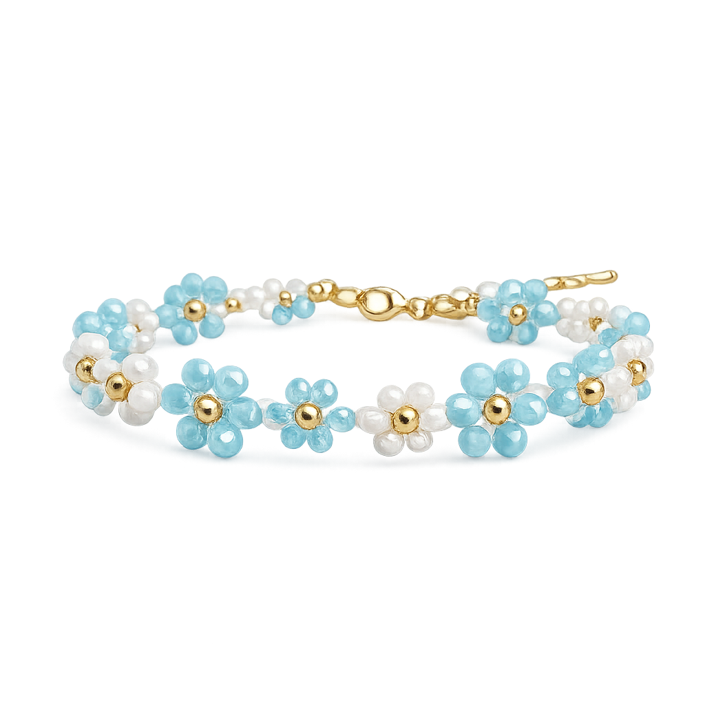 Floral Beaded Bracelet – Elegant & Aesthetic